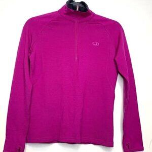 Icebreaker Womens Pink 320 100% Merino Wool Quarter Zip Size XS